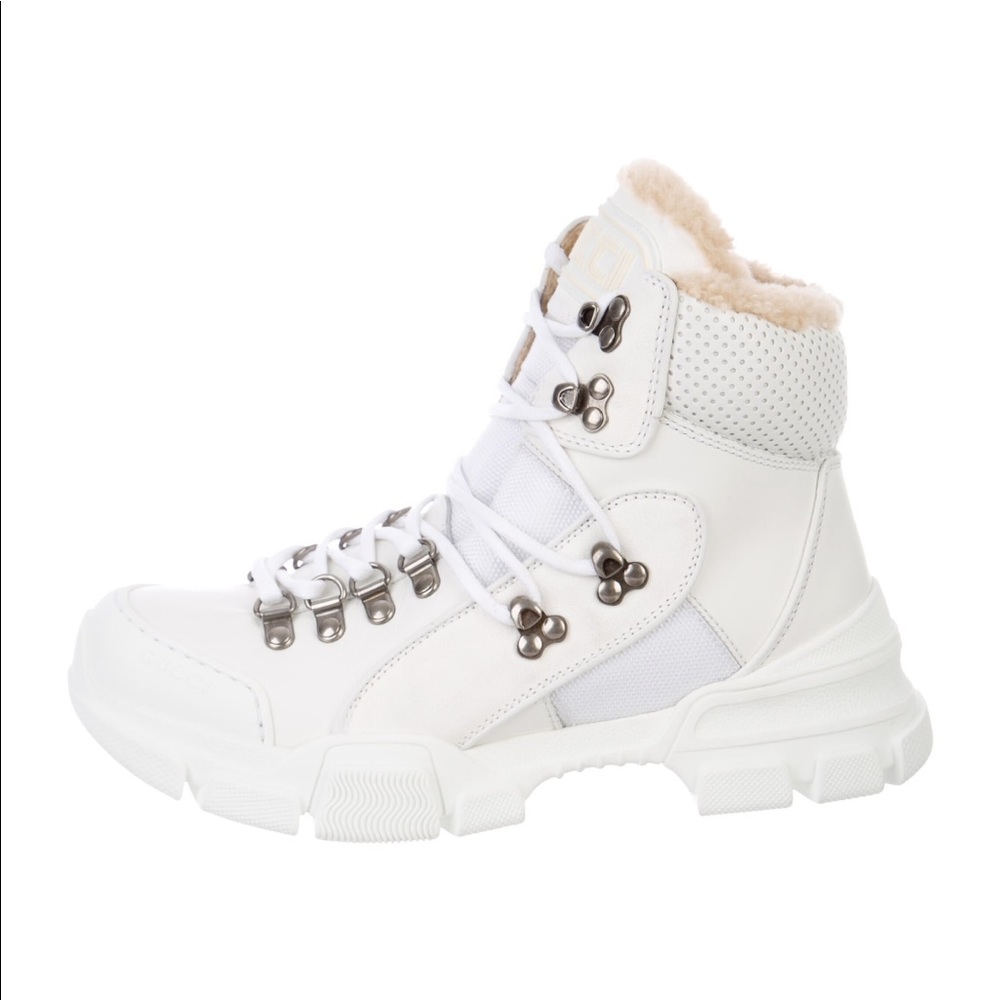 GUcci Flashtrek SEGA high top shearling boot.